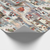  kerstcollage op de winter cadeaupapier (Hoek)