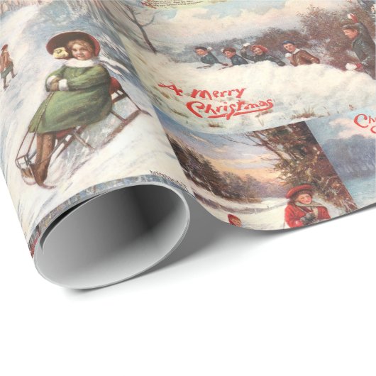  kerstcollage op de winter cadeaupapier (Rol Hoek)