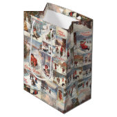  kerstcollage op de winter medium cadeauzakje (Voorkant Gekanteld)