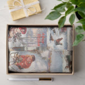  kerstcollage op de winter tissuepapier (Geschenk)