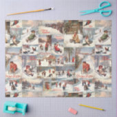  kerstcollage op de winter tissuepapier (Craft)