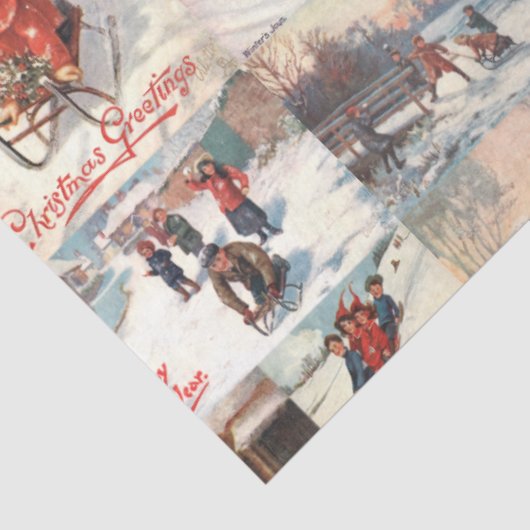  kerstcollage op de winter tissuepapier (Detail)