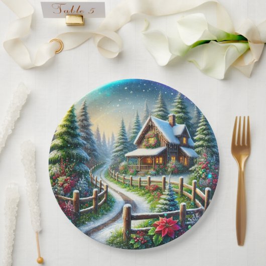Kerstcollage Papieren Bordje (Huwelijk)