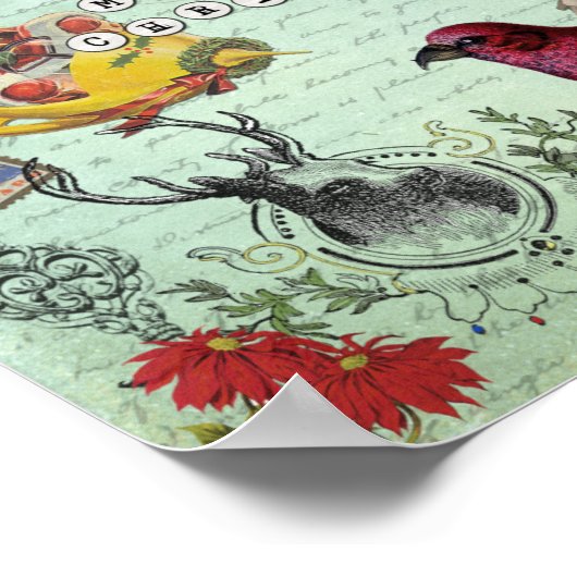 kerstcollage Poster Retro (Hoek)
