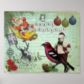 kerstcollage Poster Retro (Voorkant)