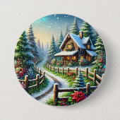 Kerstcollage Ronde Button 7,6 Cm (Voorkant)