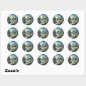 Kerstcollage Ronde Sticker (Vel)