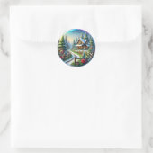 Kerstcollage Ronde Sticker (Tas)