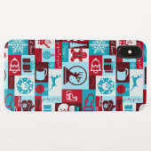 Kerstcollage (rood/blauw) Case-Mate iPhone case (Achterkant (horizontaal))
