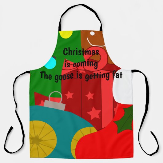 kerstcollage schort (Voorkant)