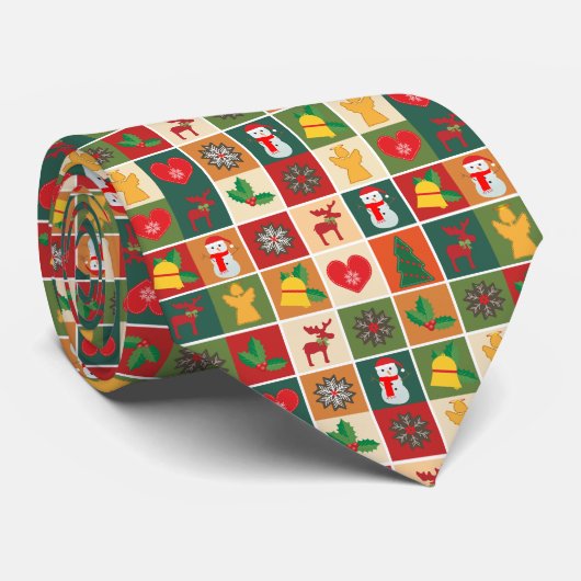 kerstcollage stropdas (Opgerold)