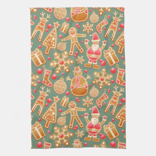 kerstcollage theedoek (Verticaal)