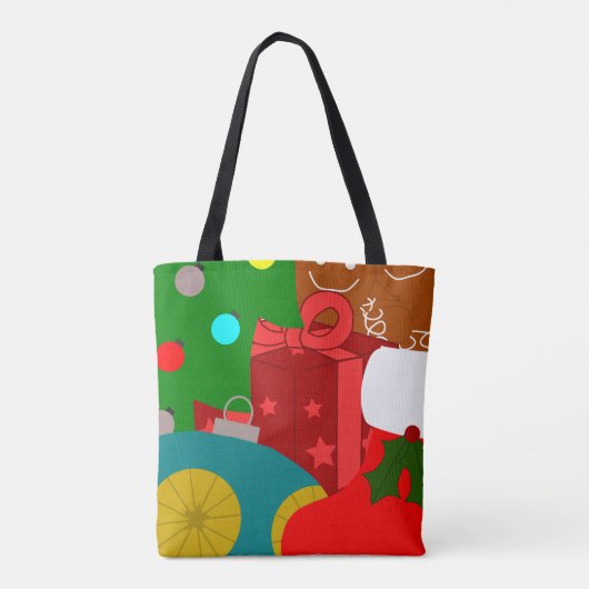 kerstcollage tote bag (Achterkant)