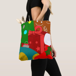 kerstcollage tote bag