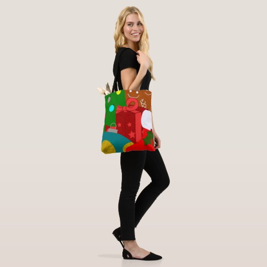 kerstcollage tote bag (Op model)