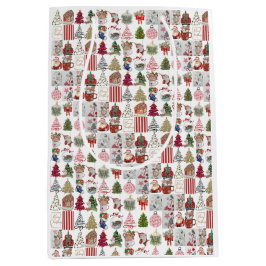 Kerstcollage uit het verleden | Retro kerstcadeau Medium Cadeauzakje