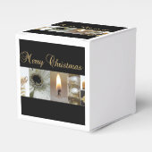 Kerstcollage zwart, wit en goud bedankdoosjes (Voorkant Zijde)
