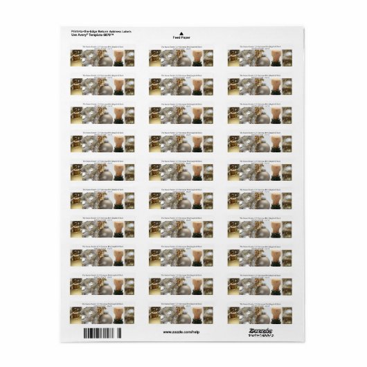 Kerstcollage zwart, wit en goud etiket (Full Sheet)