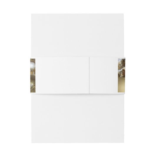 Kerstcollage zwart, wit en goud uitnodigingen wikkel (Achterkant Voorbeeld)