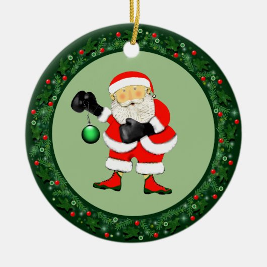 Kerstcollectie boksen keramisch ornament (Voorkant)