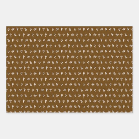 kerstCollectie | Cedar Cognac, Cream, Green Inpakpapier Vel (Voorkant)