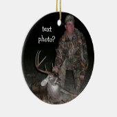 kerstCollectie Deer Hunter Voeg foto toe Keramisch Ornament (Rechts)