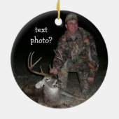 kerstCollectie Deer Hunter Voeg foto toe Keramisch Ornament (Achterkant)