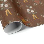 kerstCollectie | Floral Green, Red, Cream Cadeaupapier (Rol Hoek)