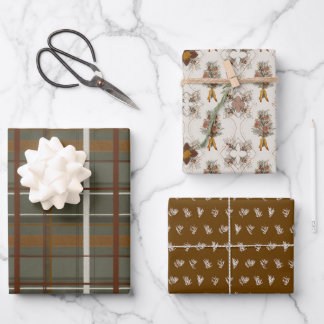 kerstCollectie | Groene Pset, Floral, Cedar Inpakpapier Vel