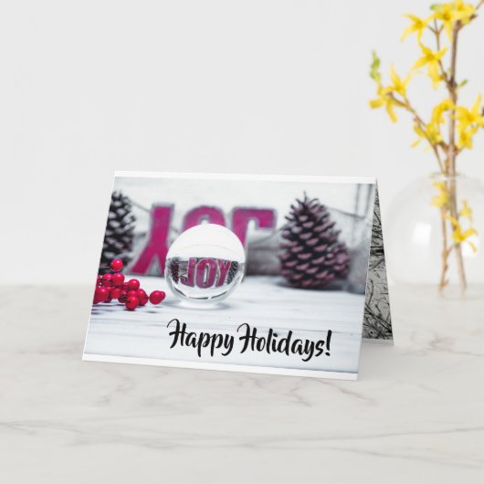 Kerstcollectie Joy Glass Ball Kaart (Gele Bloem)