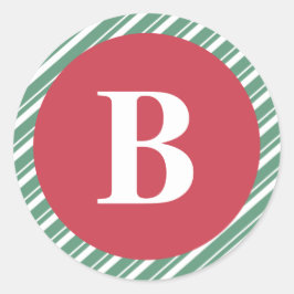 Kerstcollectie met letters ronde sticker