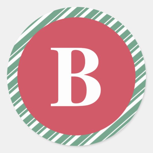 Kerstcollectie met letters ronde sticker (Voorkant)