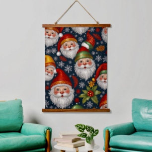 Kerstcollectie met vintage Kerstman Hangend Wandkleed