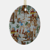 KerstCollectie Retro Cowgirl Keramisch Ornament (Rechts)