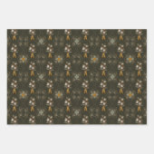 kerstCollectie | Stripe, Floral, Holly Inpakpapier Vel (Voorkant 2)