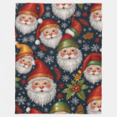Kerstcollectie van Vintage Kerstman Fleece Deken (Voorkant)