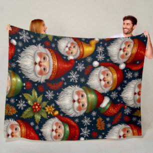 Kerstcollectie van Vintage Kerstman Fleece Deken