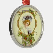 KerstCollectie  Victoriaans dame Metalen Ornament (Rechts)