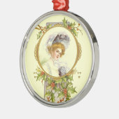 KerstCollectie  Victoriaans dame Metalen Ornament (Links)