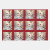 Kerstcollectie wilde vogels inpakpapier vel (Voorkant)
