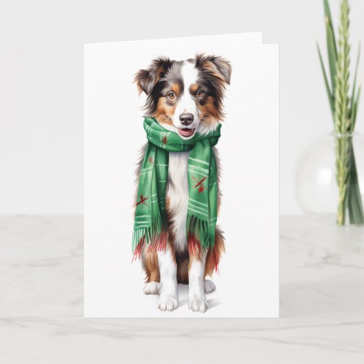 Kerstcollie, Bordercollie, Australische herder Feestdagen Kaart (Voorkant)