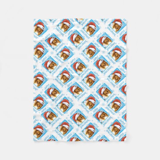 Kerstcollie Fleece Blanket (Voorkant)