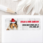 Kerstcollie Hondenliefhebber Holiday Adres Etiket (Insitu)