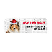 Kerstcollie Hondenliefhebber Holiday Adres Etiket (Voorkant)