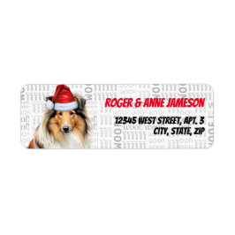 Kerstcollie Hondenliefhebber Holiday Adres Etiket