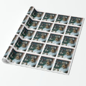 Kerstcollie op het raam cadeaupapier (Uitgerold)