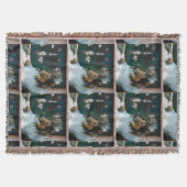 Kerstcollie op het raam deken (Voorkant)