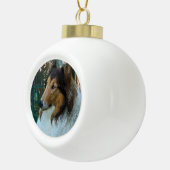 Kerstcollie op het raam keramische bal ornament (Rechts)