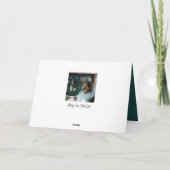 Kerstcollie op raam feestdagen kaart (Achterkant)