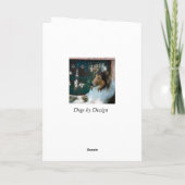 Kerstcollie op raam feestdagen kaart (Achterkant)